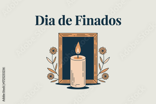 Día de Finados Candle and Photo Frame Tribute Design