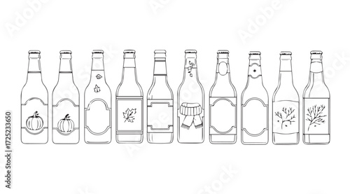 Vector art of autumn bottles isolated