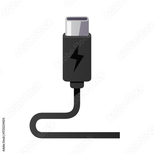 USB type c cable vector isolated illustration