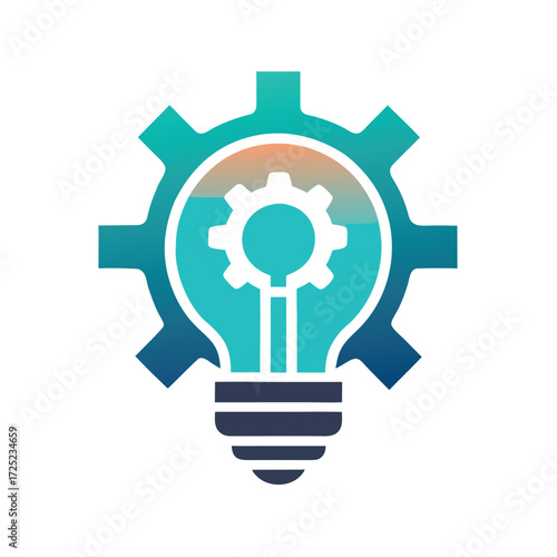 Sleek modern icon depicting a lightbulb illuminating, symbolizing idea, innovation, solution, knowledge, energy, and creative business concepts easily.