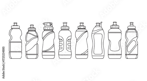 Vector art of sport bottle set