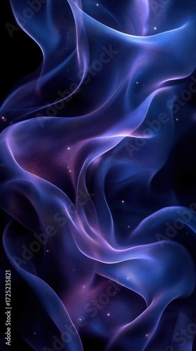 Abstract Blue and Purple Swirling Nebula