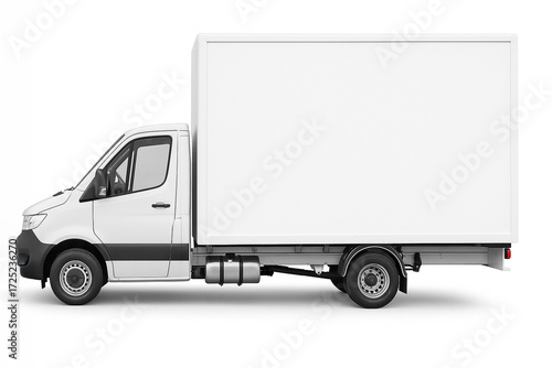 white truck isolated on white