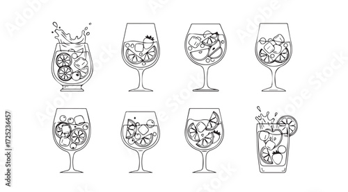 Vector art of gin tonic illustration