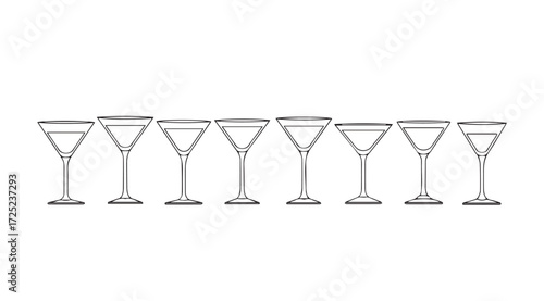 Vector art of martini glasses