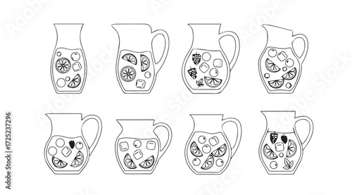 Vector art of pitchers