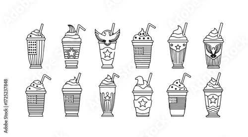 Vector art of frappes isolated on white