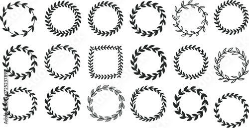 Laurel wreath designs, decorative wreath icons, victory wreath symbols, award wreath graphics, circular leaf wreaths, emblem wreath patterns, ornamental laurel frames, logo wreaths