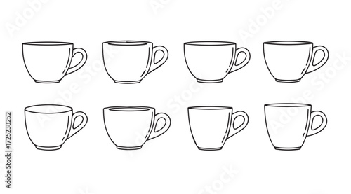 Vector art of coffee cups