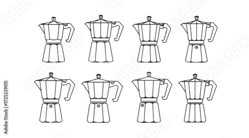 Vector art of moka pots