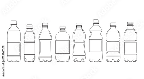 Vector art of plastic bottles