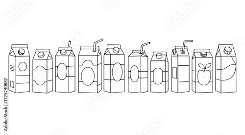 Vector art of juice boxes isolated
