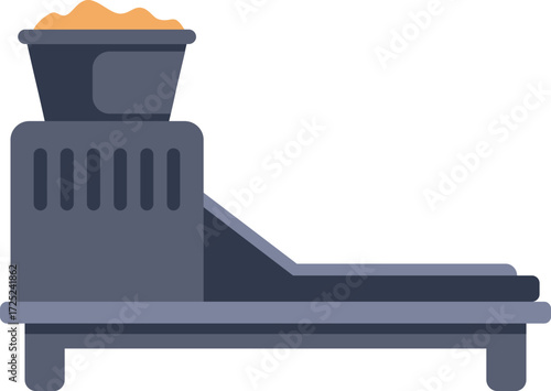 Conveyor belt system transporting bulk material for industrial manufacturing process