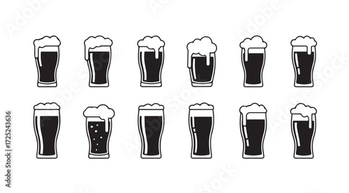 Vector art of beer glass isolated