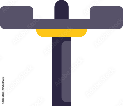 Simple seesaw is standing still, waiting for children to come and play on it