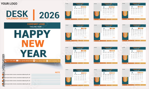 Calender Design for 2026, month, day, date,