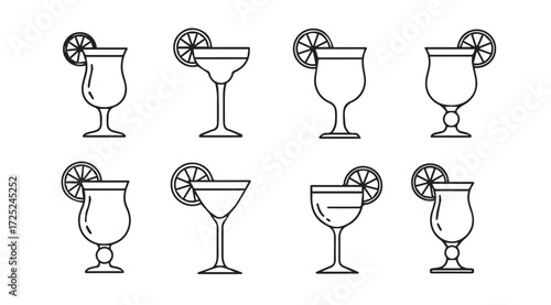 Vector art of cocktails