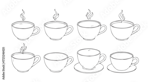 Vector art of coffee cups