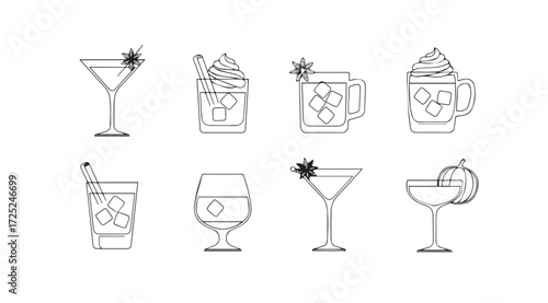 Vector art of cocktails