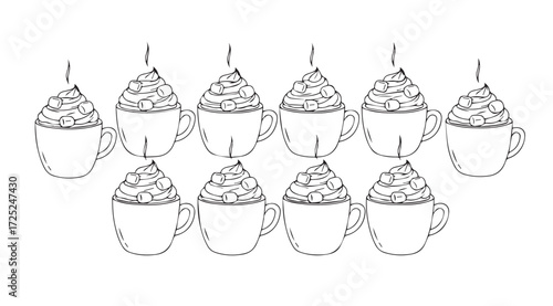 Vector art of cups with cream