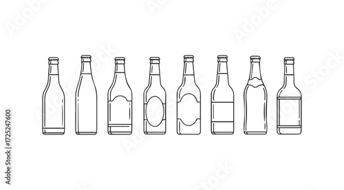 Vector art of beer bottle collection