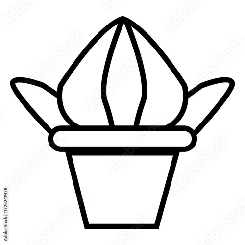 vector illustration of a succulent plant outline icon