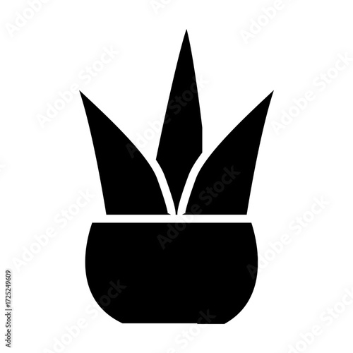 vector illustration of a aloe vera plant in pot