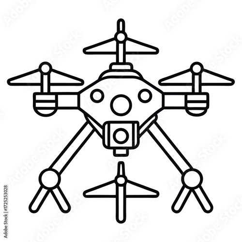 Vector art of drone icon, a modern unmanned aerial vehicle