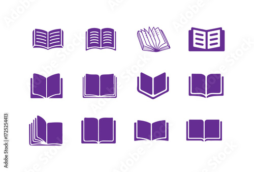 Simple book icon, classic and modern book icons, Book silhouette, vector illustration eps 10.