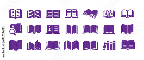 Book icons set, book filled vector sign Symbol, book icon, logo, book flat icons, vector illustration eps 10.