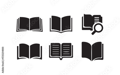 Simple book icon, classic and modern book icons, Book silhouette, vector illustration eps 10.
