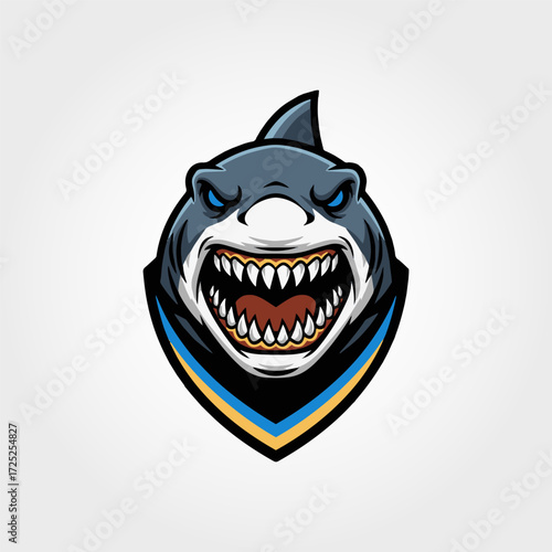 angry shark vector illustration head mascot nfl