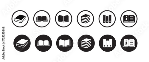 Books silhouette logo, icon design, Knowledge, Education, and Literature, vector illustration eps 10.