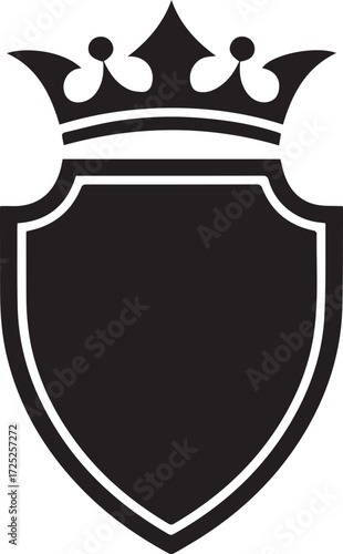 Royal heraldic shield with crown symbol of power authority and nobility design element