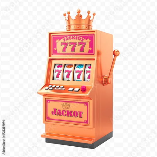 Jackpot 777 Slot Machine with Royal Crown