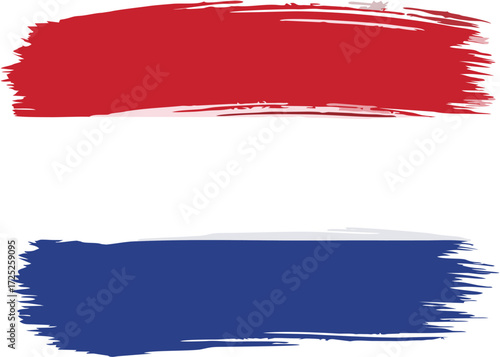 Dutch Flag in Brush Strokes A Patriotic Emblem with Texture and Style