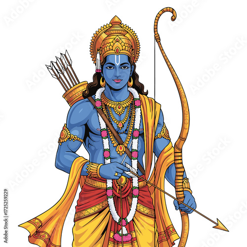 Tableau sur toile Lord Ram Vector Illustration