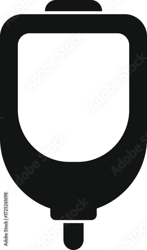 Public restroom urinal simple black icon representing men's bathroom facilities, emphasizing hygiene and sanitation