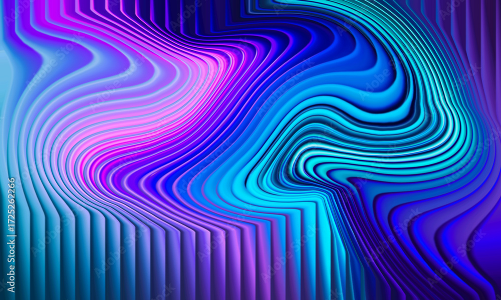 Obraz premium Abstract swirling blue and pink gradient with vertical stripes