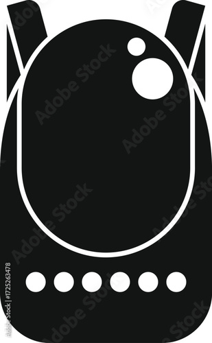 Black silhouette of a hydration backpack with water droplet and filling indicator