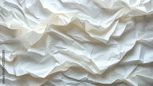 Abstract Wrinkled White Paper Texture Background