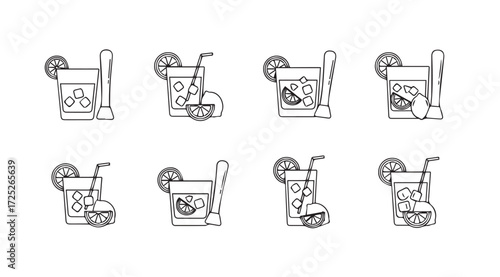 Vector art of cocktails isolated on white