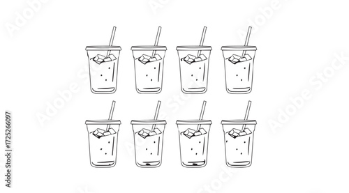 Vector art of green smoothie set