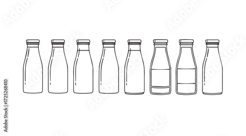 Vector art of milk bottles