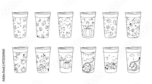 Vector art of jars isolated on white