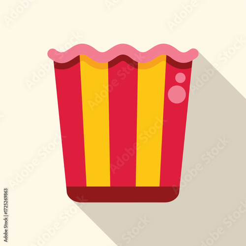 Overflowing popcorn box ready for a movie night, snack, or cinema experience