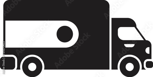 Black and white delivery truck transporting music cassette tapes, symbolizing audio and music logistics