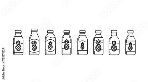 Vector art of pineapple juice isolated