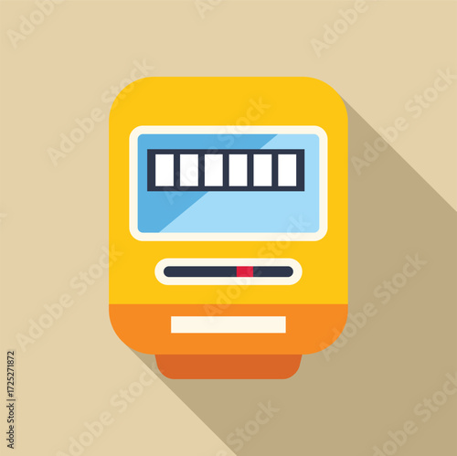 Yellow electric meter with digital display showing energy consumption data, providing efficient monitoring and control