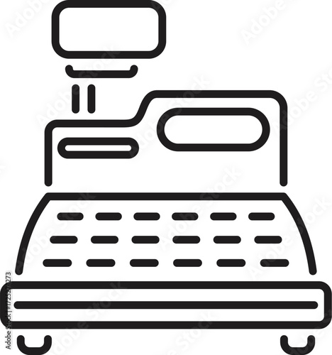 Cash register machine processing payment, ensuring efficient transactions in a retail environment